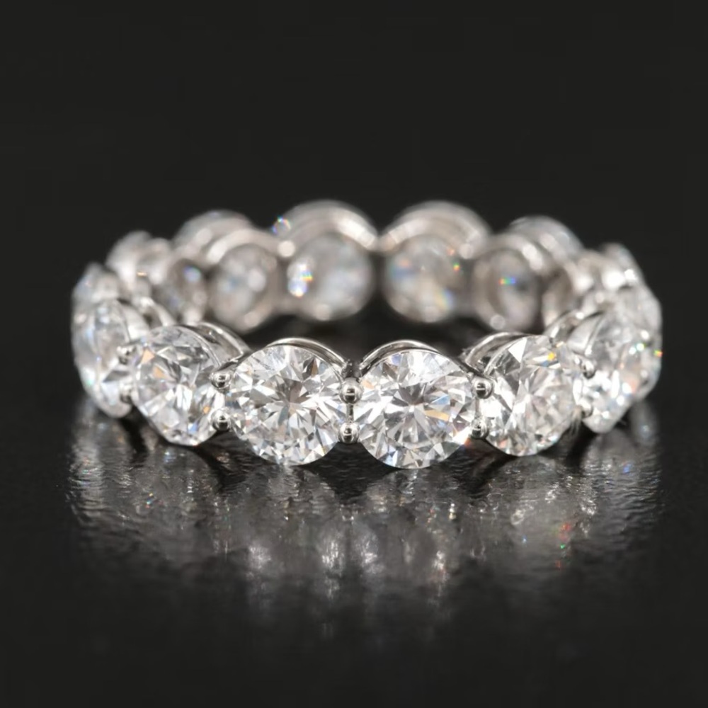 Platinum 5.35 CTW Lab Grown Round Brilliant Diamond Eternity Band